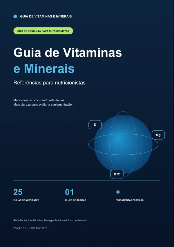 Capa real do Guia de Vitaminas e Minerais, em azul profundo e azul claro